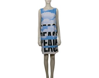 Sky Blue Cloud Peace Dress Moschino Cheap and Chic