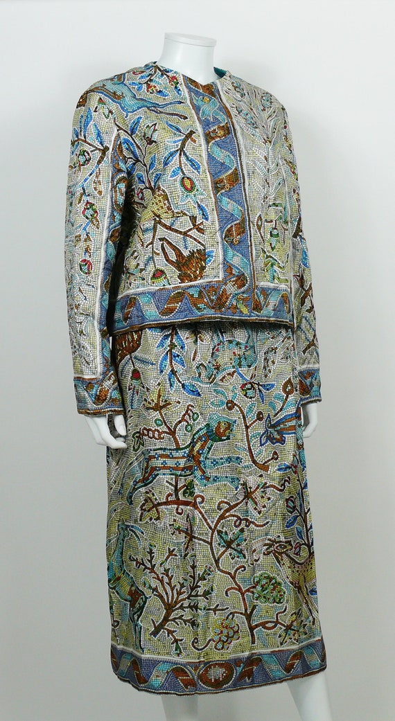 HERMES * Vintage Pavement Silk Print Jacket and S… - image 3