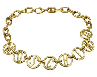 Gold Tone Chain Necklace Moschino