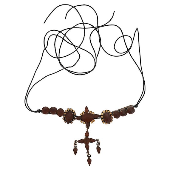 JEAN PAUL GAULTIER * Vintage Jewelled Cross Pendant Necklace JEAN PAUL GAULTIER * Vintage Jewelled Cross Pendant Necklace