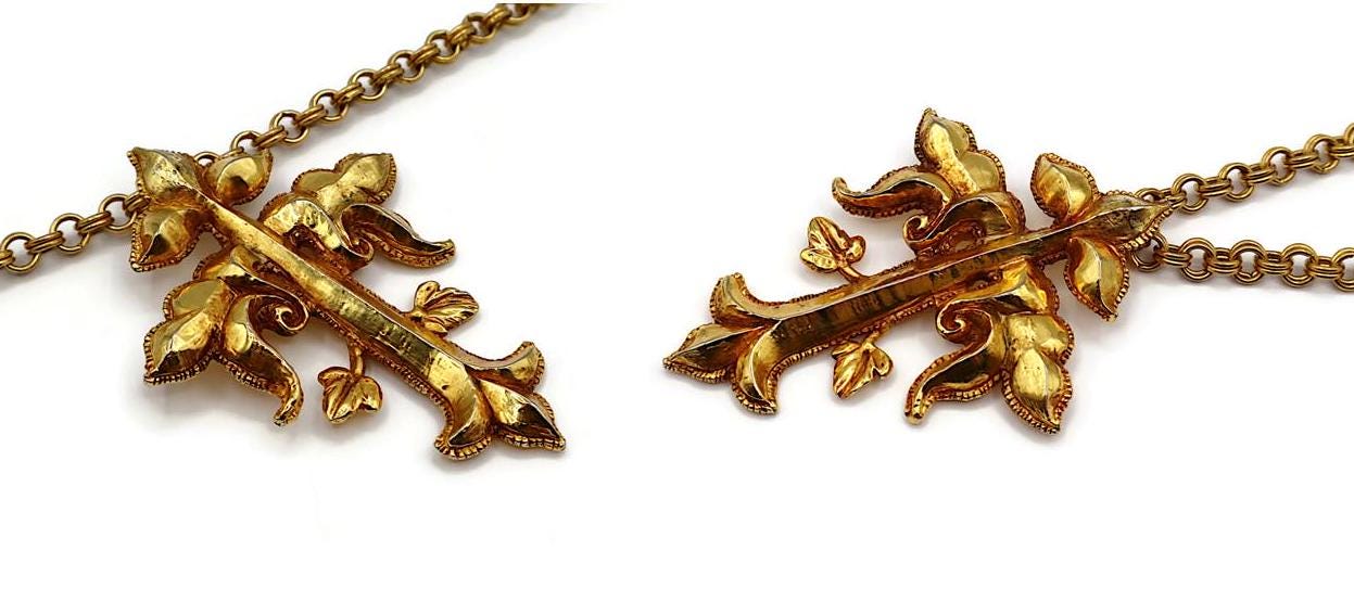 CHRISTIAN LACROIX * Vintage Massive Gold Tone Baroque Cross