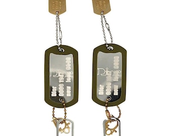 CHRISTIAN DIOR by John Galliano * Vintage ID Tag New Look Dangle Earrings