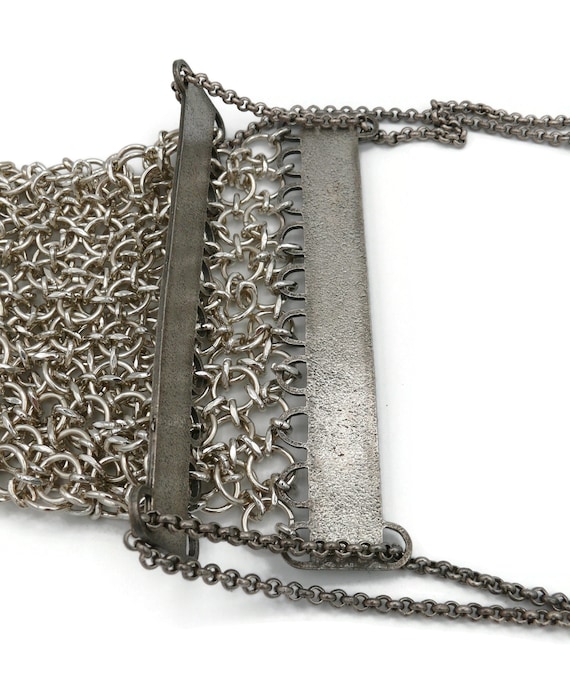 PACO RABANNE * Vintage Mini Silver Tone Chainmail… - image 9