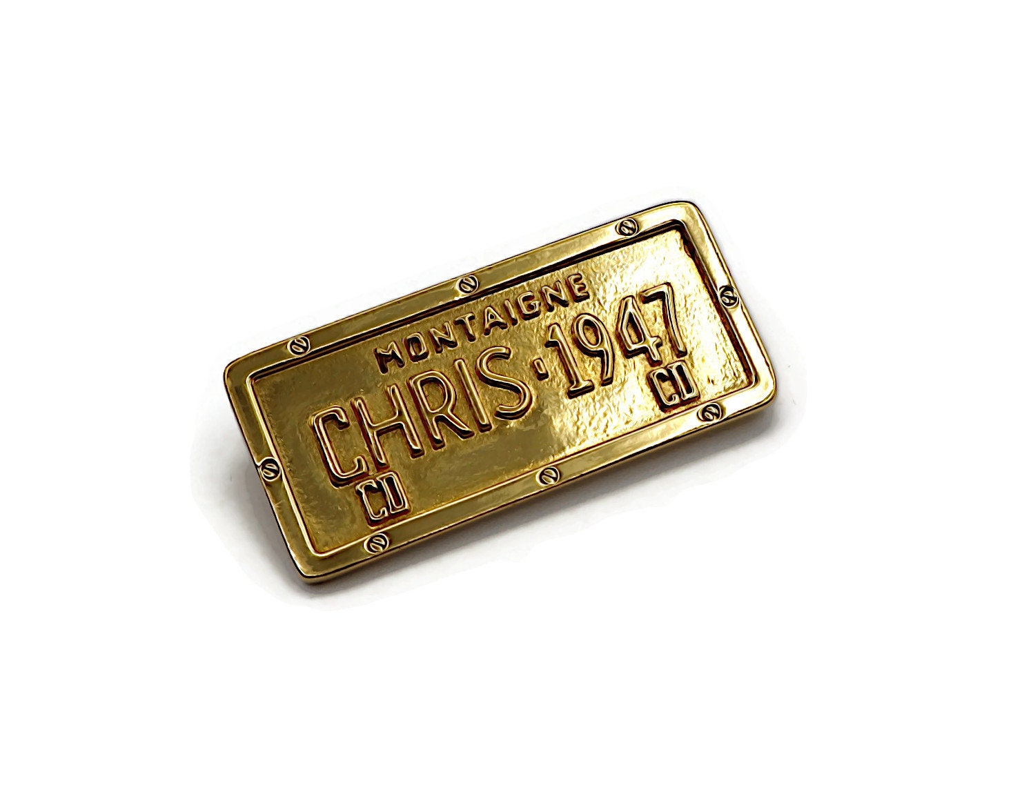 CHRISTIAN DIOR by John Galliano * Gold Tone Cadillac License