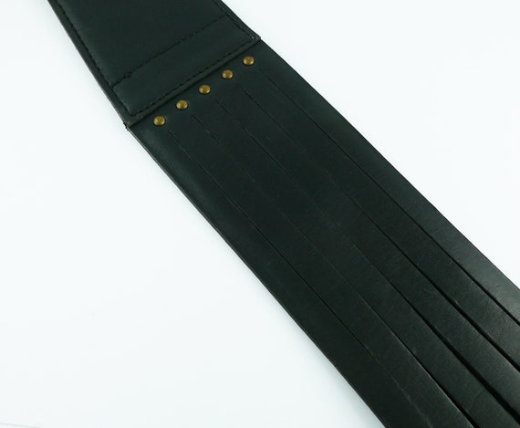 ALAIA * Vintage Black Leather Corset Belt - image 7