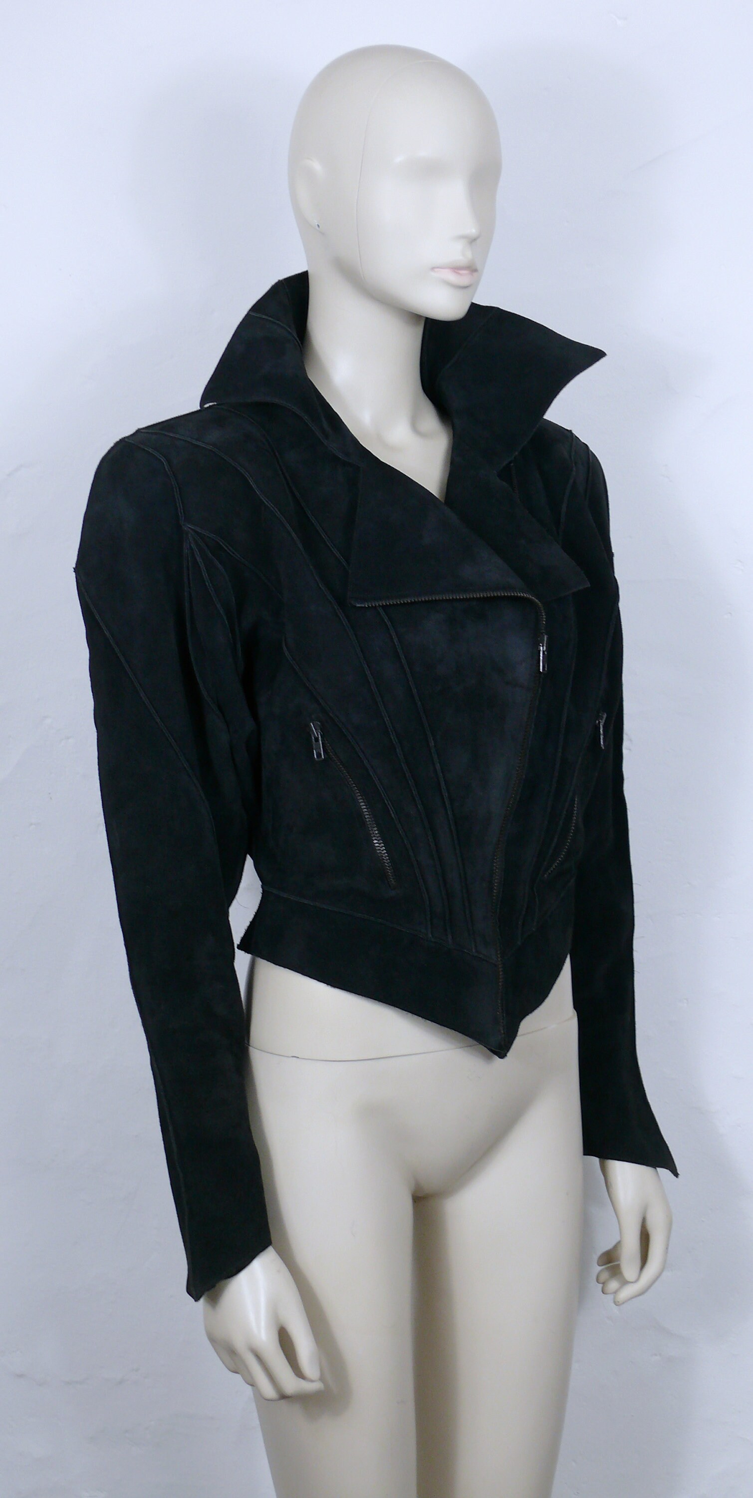 THIERRY MUGLER * Vintage Rare Black Suede Creature Jacket - Etsy