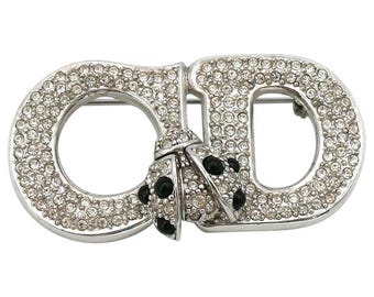 CHRISTIAN DIOR * Vintage Jewelled CD Ladybug Brooch - Etsy