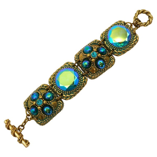 CLAIRE DEVE * Vintage Jewelled Link Bracelet