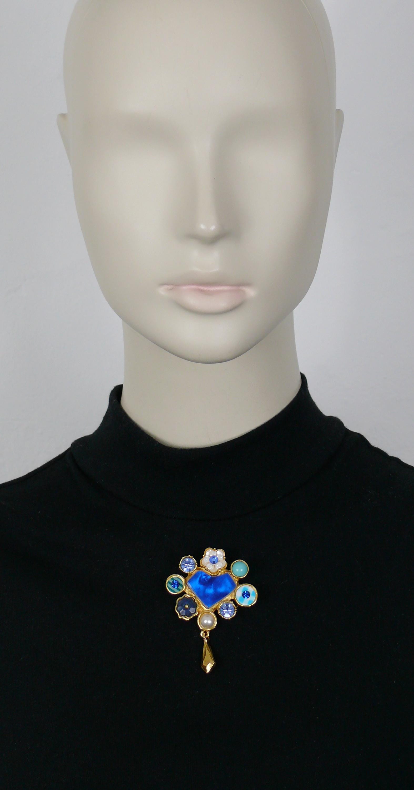 CHRISTIAN LACROIX * ヴィンテージ ブルー ハート ブローチ - Etsy 日本