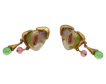 Vintage Abstract Dangling Earrings Christian Lacroix