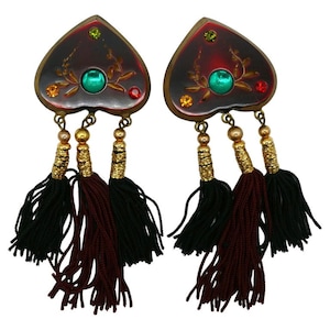 JEAN LOUIS SCHERRER * Vintage Russian Inspired Tassel Dangling Earrings