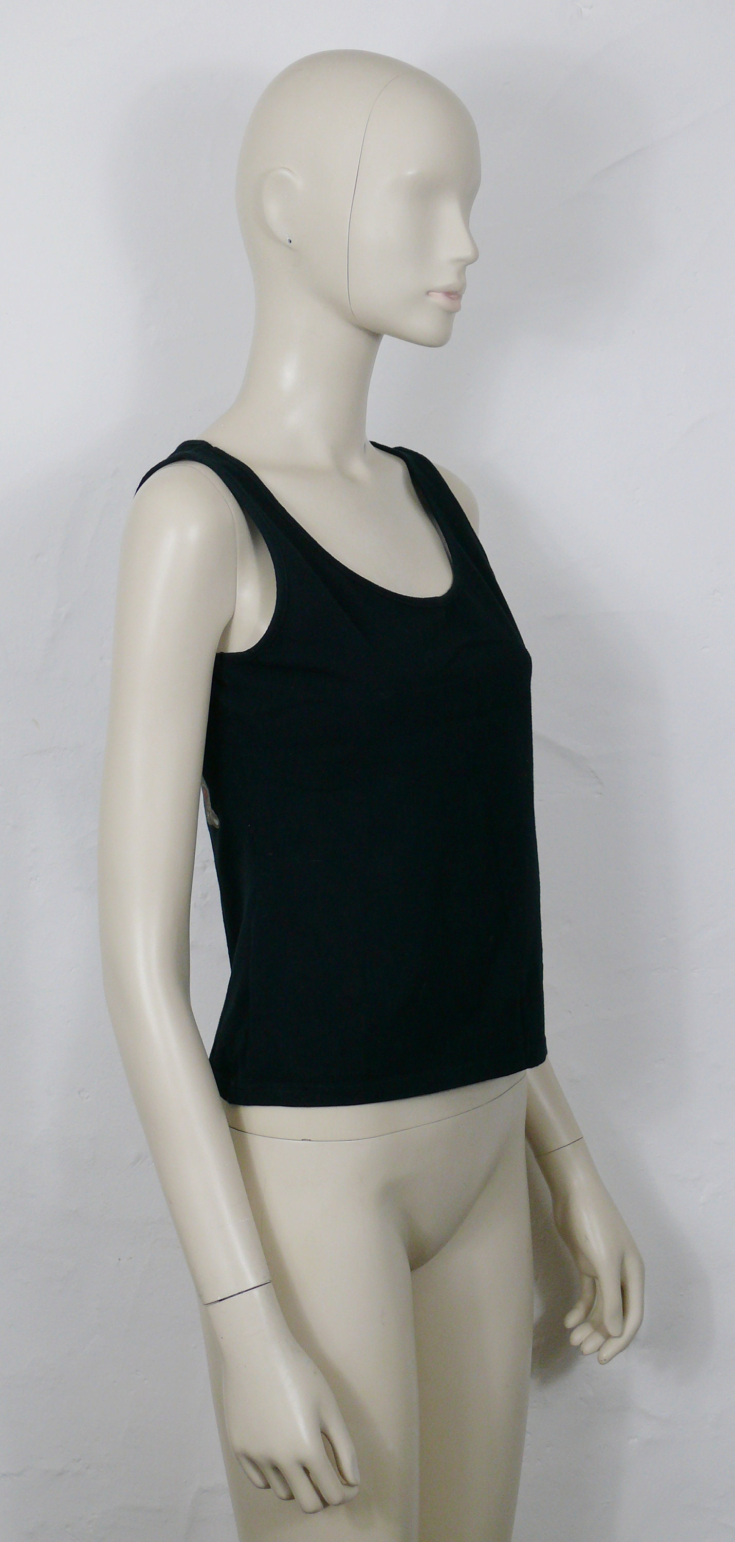 CHRISTIAN LACROIX * Vintage Iconic Jewelled Cross Print Tank
