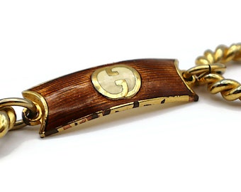 Buy GUCCI Vintage Enamel GG Logo Chain Belt Online in India