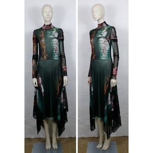 JEAN PAUL GAULTIER * Vintage Semi Sheer Mesh Portraits Dress
