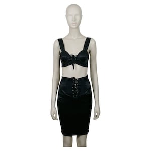 JEAN PAUL GAULTIER Junior * Vintage Rare Black Cone Bra and Skirt Ensemble