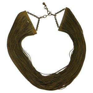 JEAN PAUL GAULTIER * Vintage Bronze Tone Multi Chain Choker Necklace