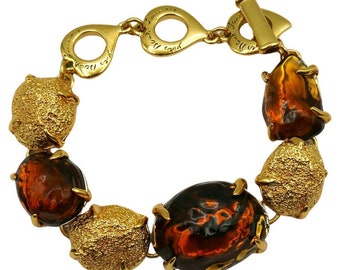 YVES SAINT LAURENT * Vintage Stone Nugget Bracelet