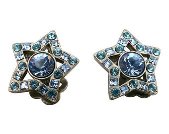 Vintage Jewelled Star Clip-On Earrings Yves Saint Laurent