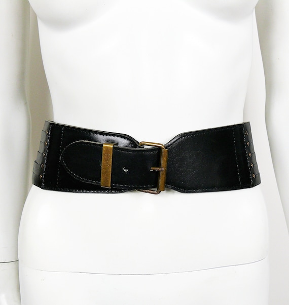 ALAIA * Vintage Black Leather Corset Belt - image 2