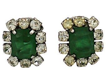Vintage Jewelled Clip-On Earrings, 1970 Christian Dior