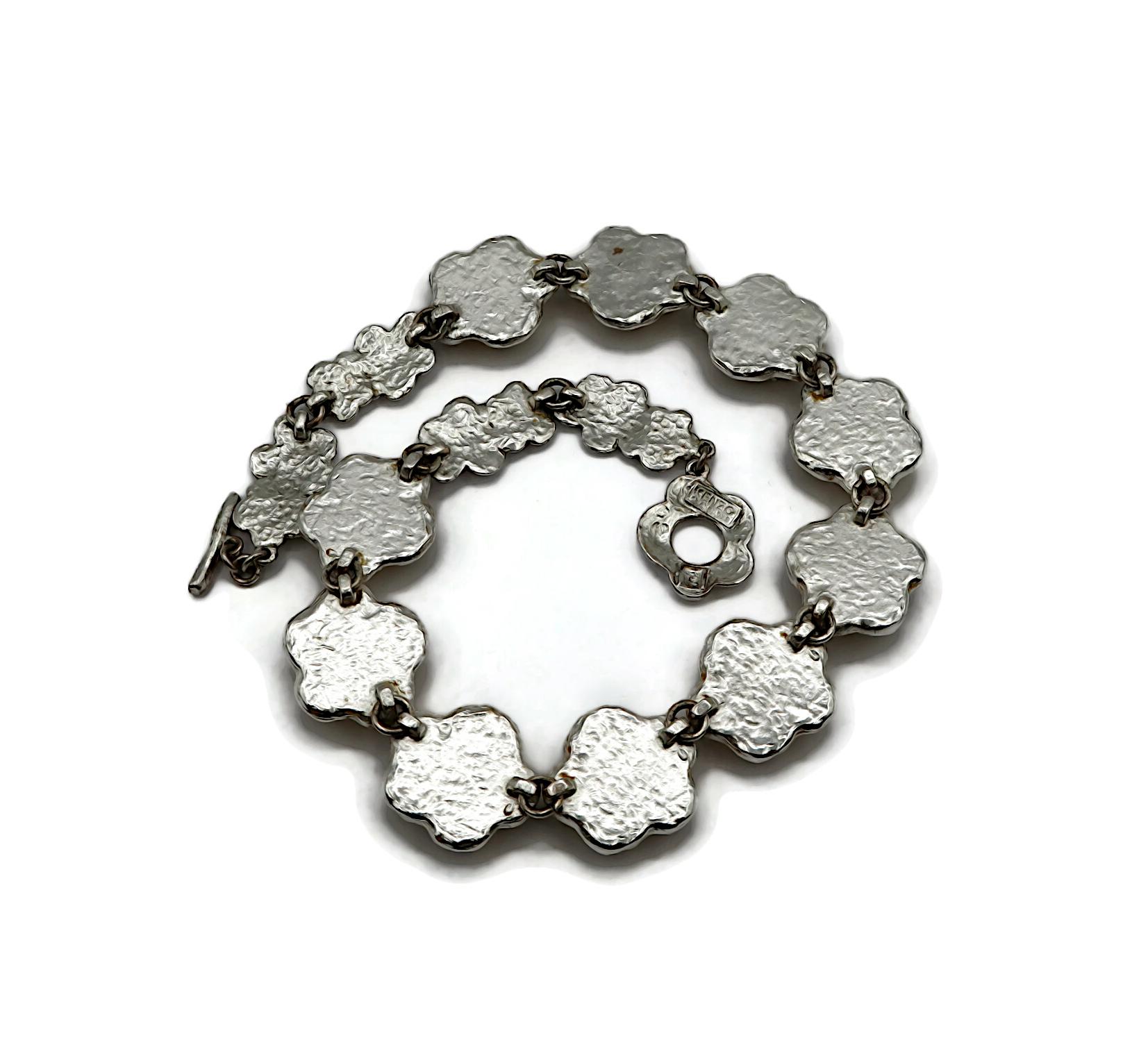 Vintage Silver Tone Resin Flower Necklace Kenzo - Etsy