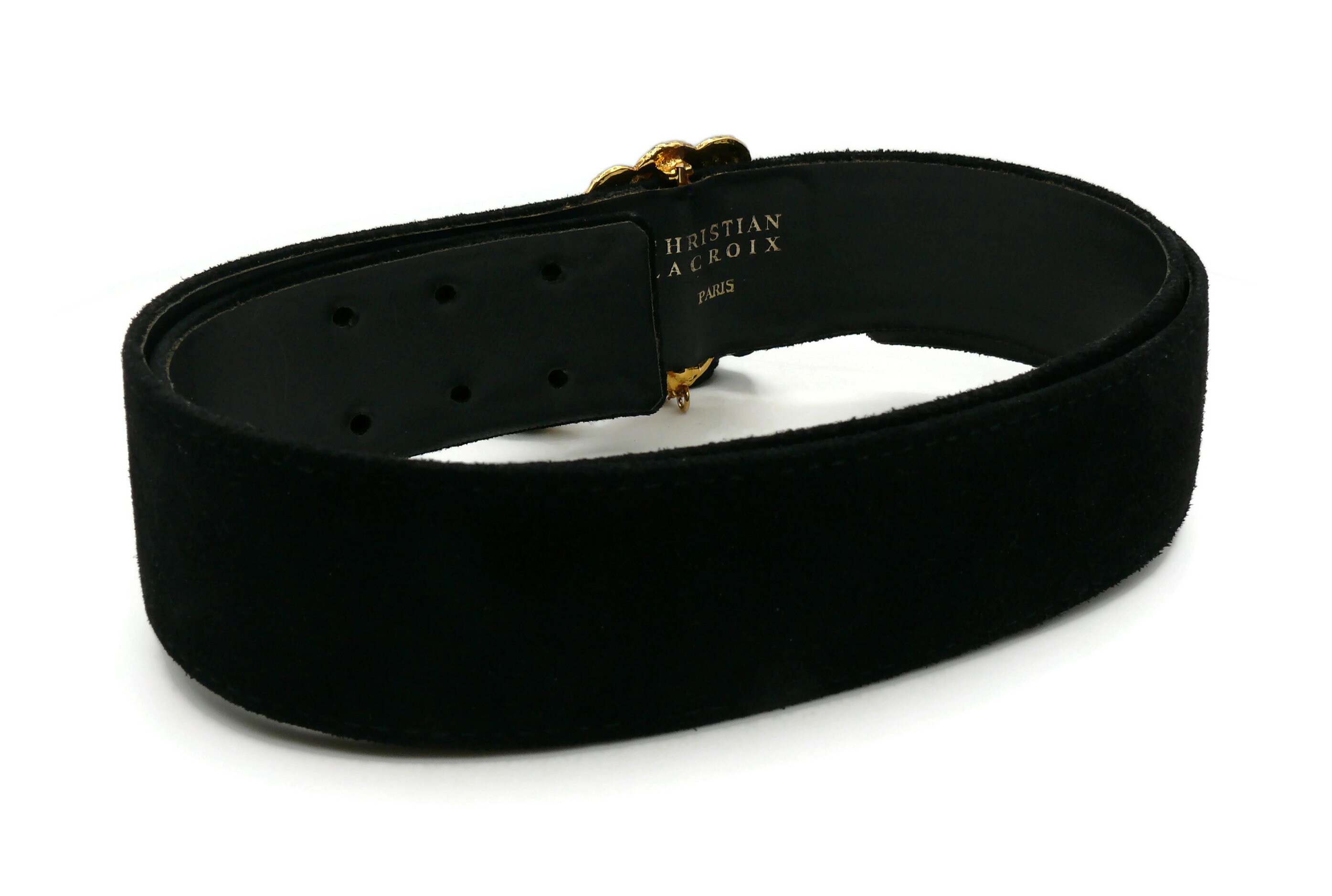 Vintage Christian Lacroix Suede Belt Sz 80 Christian Lacroix 1992-fw Brown Genuine Suede Fringe  main image 2