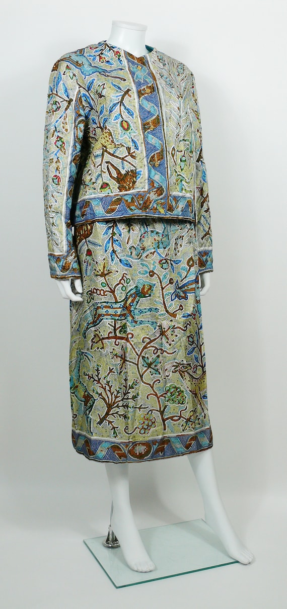 HERMES * Vintage Pavement Silk Print Jacket and S… - image 2