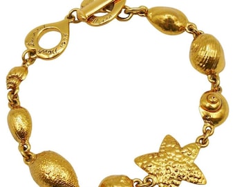 YVES SAINT LAURENT * Bracciale a maglie vintage a tema vita marina, primavera estate 1994