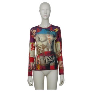 JEAN PAUL GAULTIER * Vintage Broken Venus Statue Bust Japanese Print Top