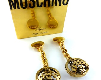 MOSCHINO * Bedeutendes Paar ikonischer Vintage-Ohrringe „Peace & Love“.