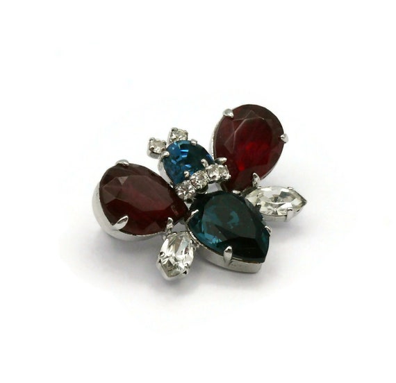 CHRISTIAN DIOR * Vintage Jewelled Butterfly Brooch - image 5