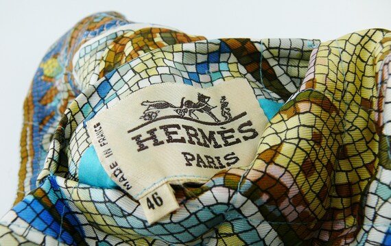 HERMES * Vintage Pavement Silk Print Jacket and S… - image 9