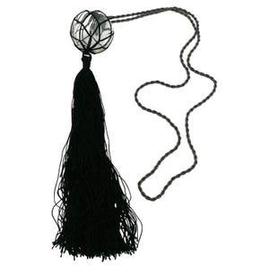 JEAN PAUL GAULTIER * Glass Ball Net Tassel Pendant Necklace