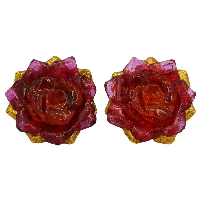 Paire De Boucles D'oreilles Clip Métal Doré L’or Du Soir - Occasion