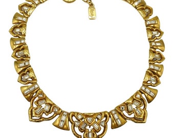 Vintage Jewelled Oriental Design Necklace Yves Saint Laurent