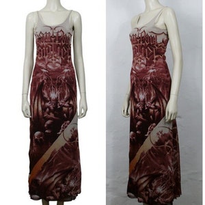 JEAN PAUL GAULTIER * Vintage Semi Sheer Devil Demon Inferno Dress Size M