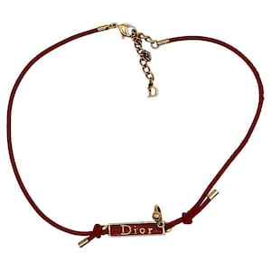 CHRISTIAN DIOR * Pierced Hardcore Logo Choker Necklace