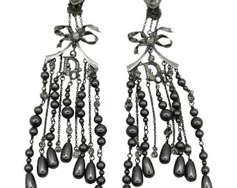 CHRISTIAN DIOR by John Galliano * Jewelled Bow Dangling Earrings