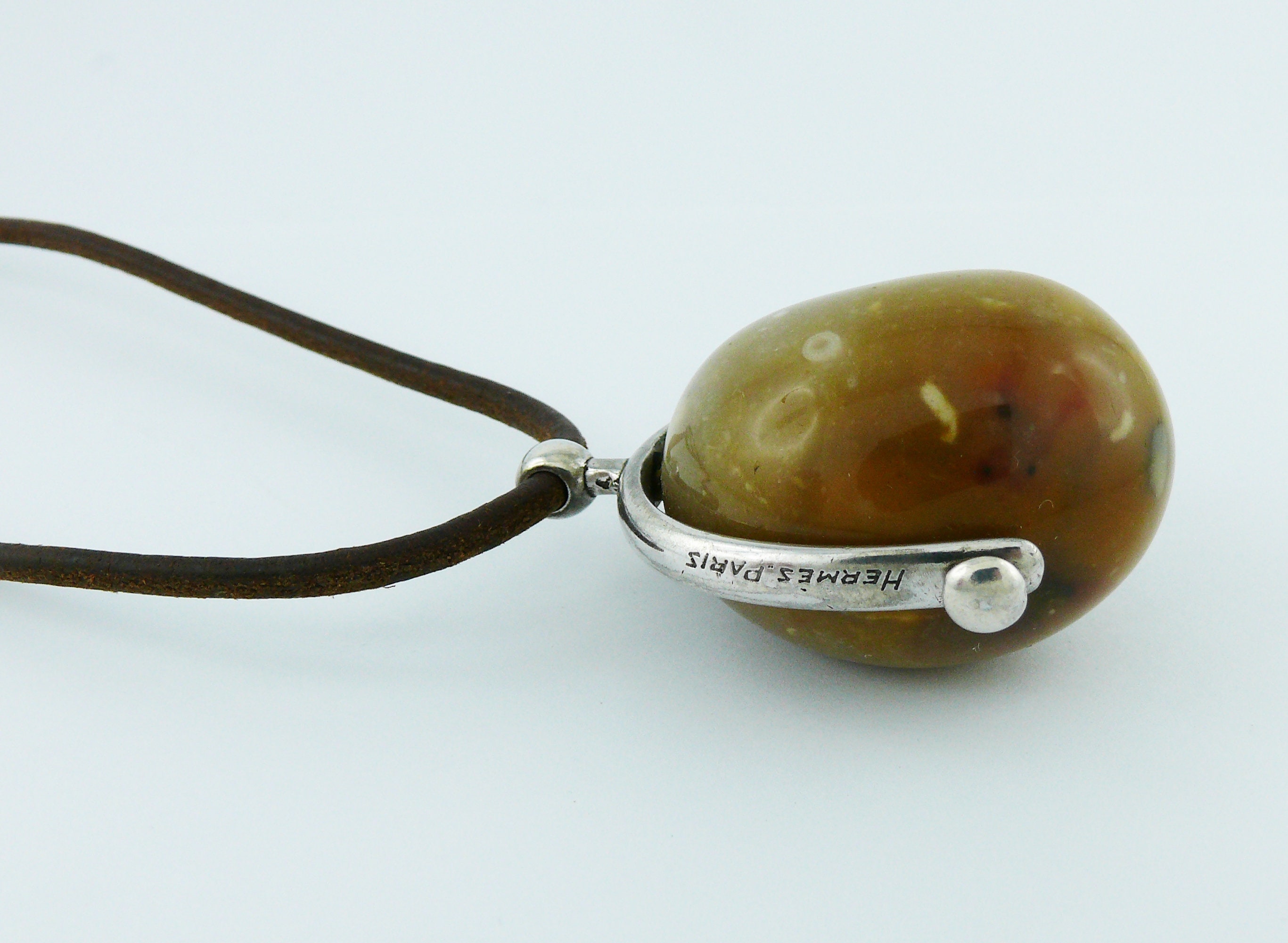 Hermes Vintage Stone Necklace | eBay