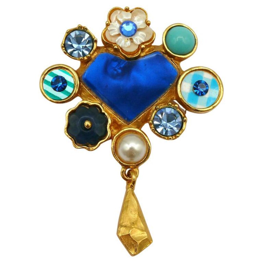CHRISTIAN LACROIX ヴィンテージ ブローチ ハート Christian Lacroix ヴィンテージ ハートマルチカラー ブローチ