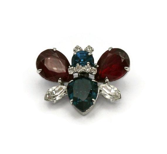 CHRISTIAN DIOR * Vintage Jewelled Butterfly Brooch - image 4