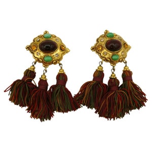 CHRISTIAN LACROIX * Brincos vintage com borla