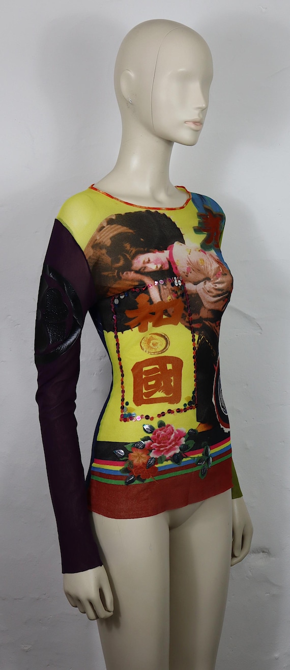 Vintage Japanese Print Sheer Mesh Top Jean Paul Gaultier Size S - Etsy