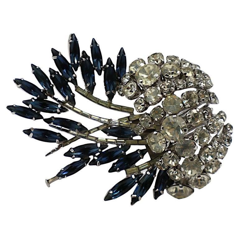 Broche Vintage Guy Laroche Plaquée Or & Émaillée - Motif Mauve/Violet/Bleu - Splendide & Comme Neuve