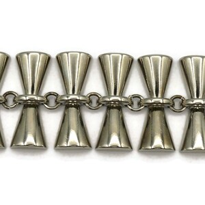 PACO RABANNE * Vintage Silver Tone Diabolo Link Bracelet