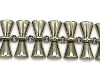 PACO RABANNE * Vintage Silver Tone Diabolo Link Bracelet