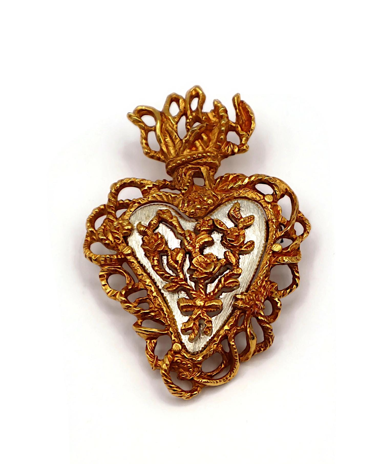 Vintage Limited Edition Noel 1997 Sacred Flaming Heart Brooch