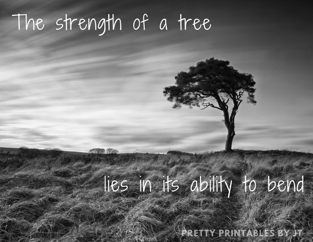 The Strength of a Tree Printable Quote Etsy