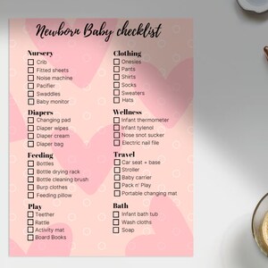 Newborn Baby Printable Checklist - Etsy