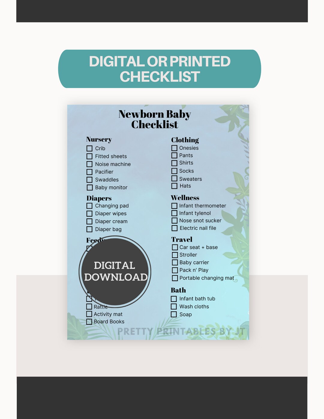 Newborn Baby Printable Checklist - Etsy